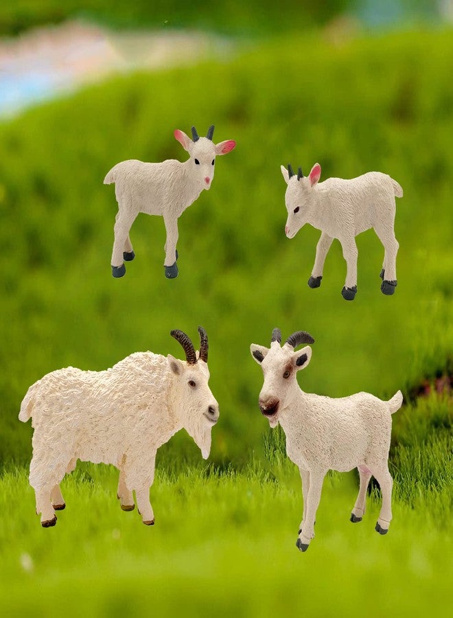 Higherbros Goat Figurines 4Pcs Animal Toy Set - Sheep Toys, Farm Animal Decor for Kids, Perfect for Gifts, Party Favors - Image 4